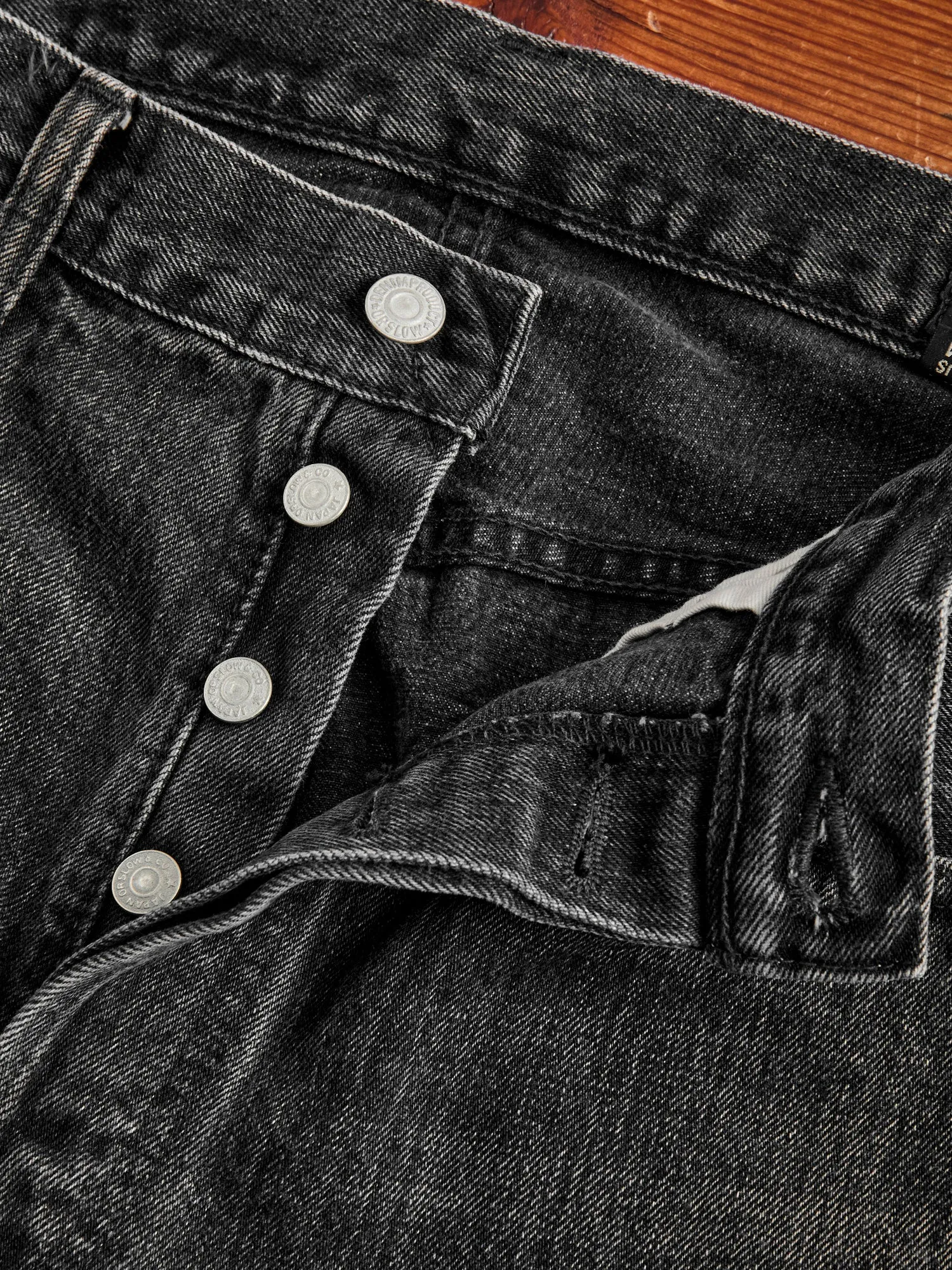 105 "Black Stone Wash" 13.5oz Selvedge Denim - Standard Fit