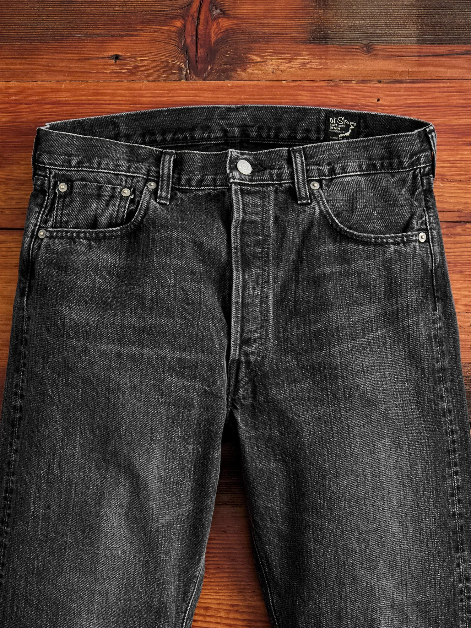 105 "Black Stone Wash" 13.5oz Selvedge Denim - Standard Fit
