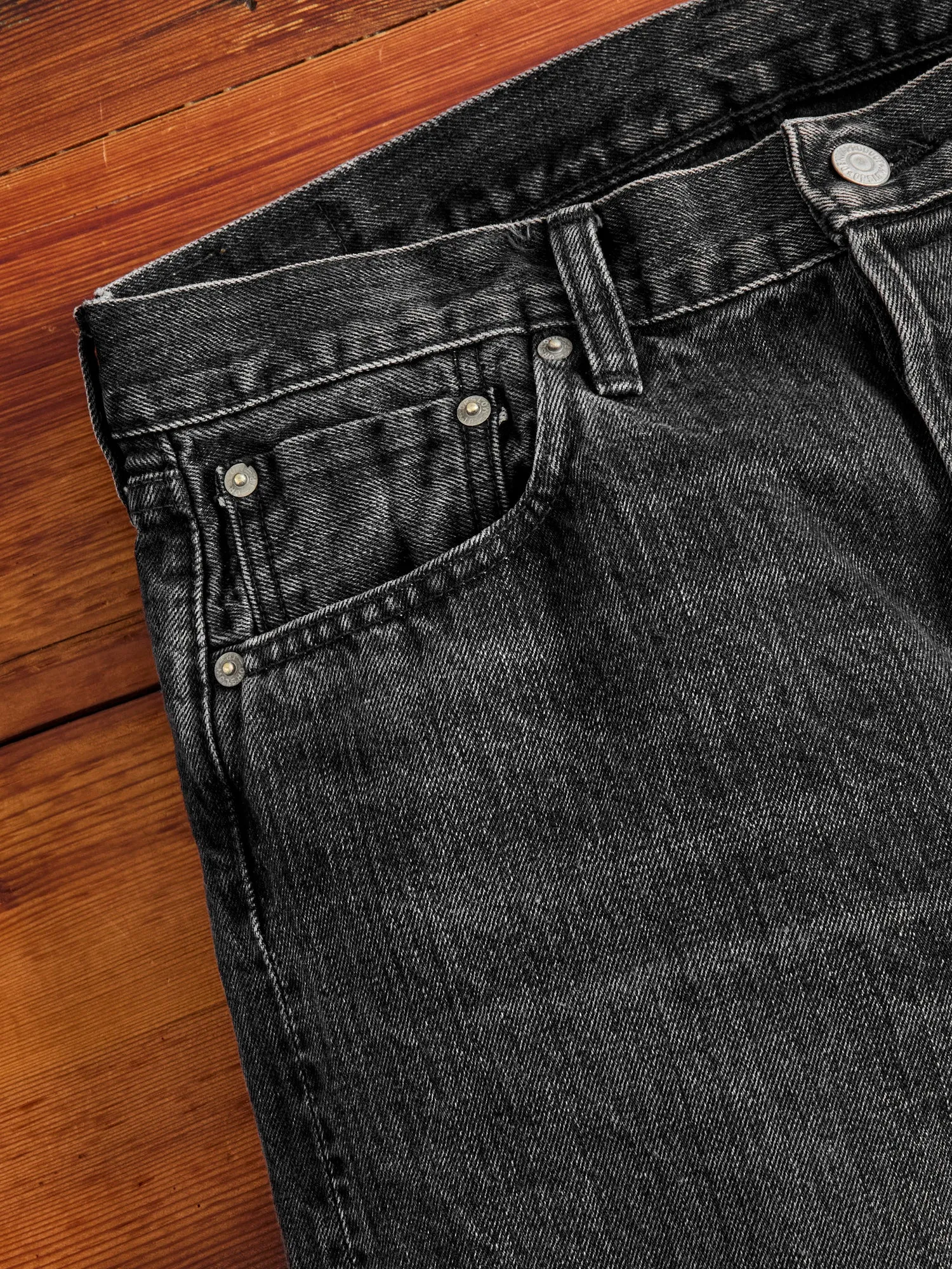 105 "Black Stone Wash" 13.5oz Selvedge Denim - Standard Fit