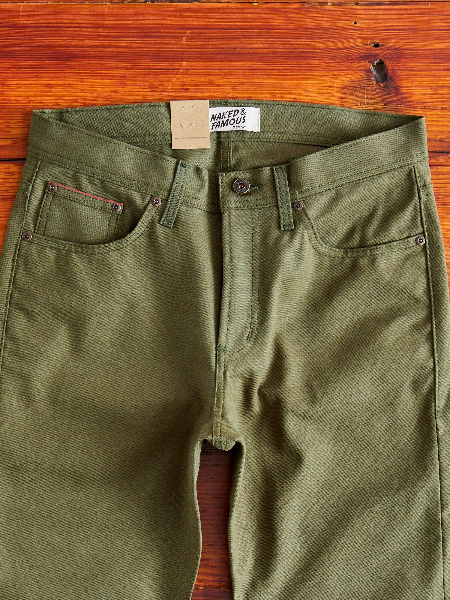 10oz Selvedge Army Green Duck Canvas - Weird Guy Fit