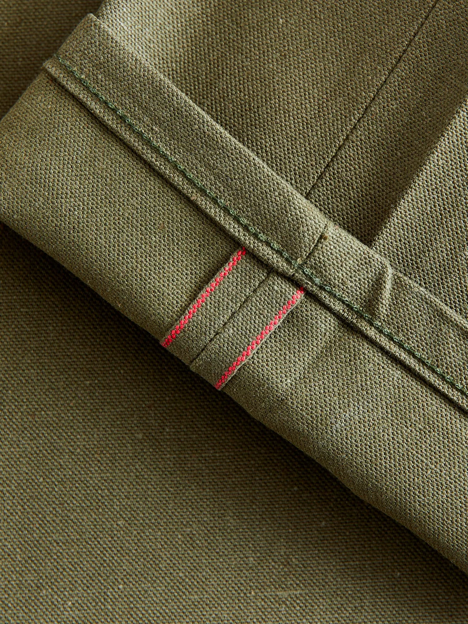 10oz Selvedge Army Green Duck Canvas - Weird Guy Fit