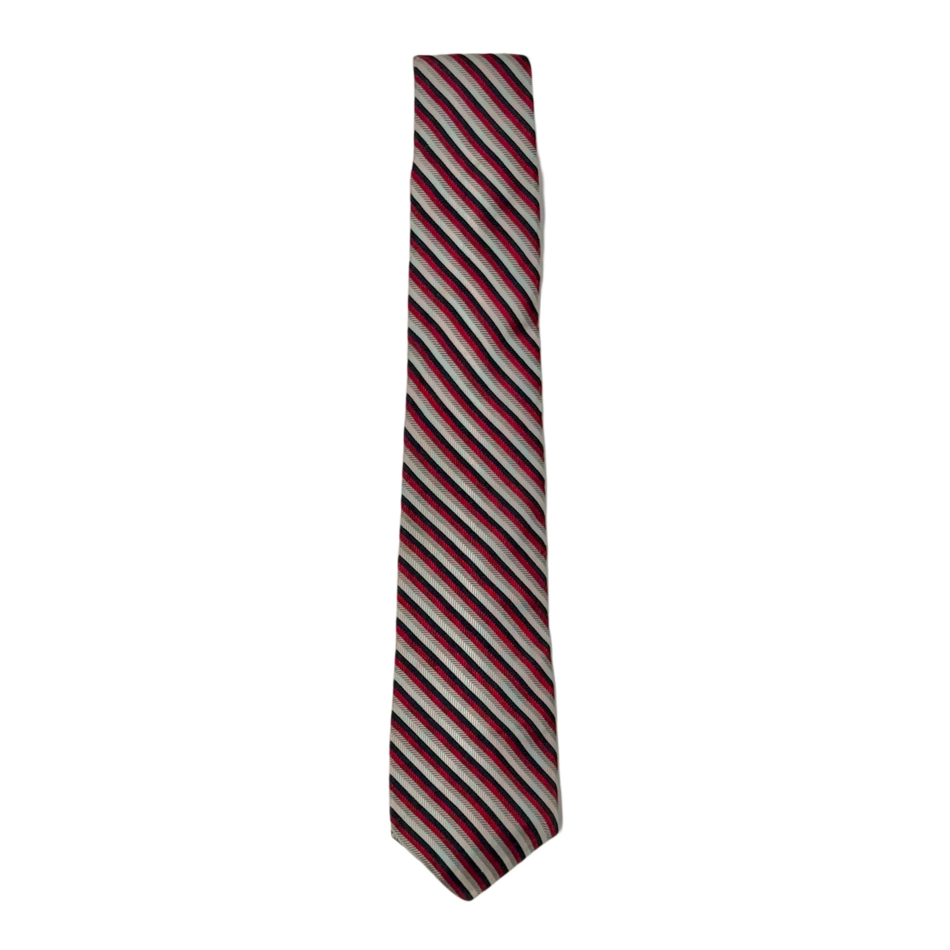 1970’S CHRISTIAN DIOR MADE IN FRANCE 100% SILK STRIPED HANDMADE TIE