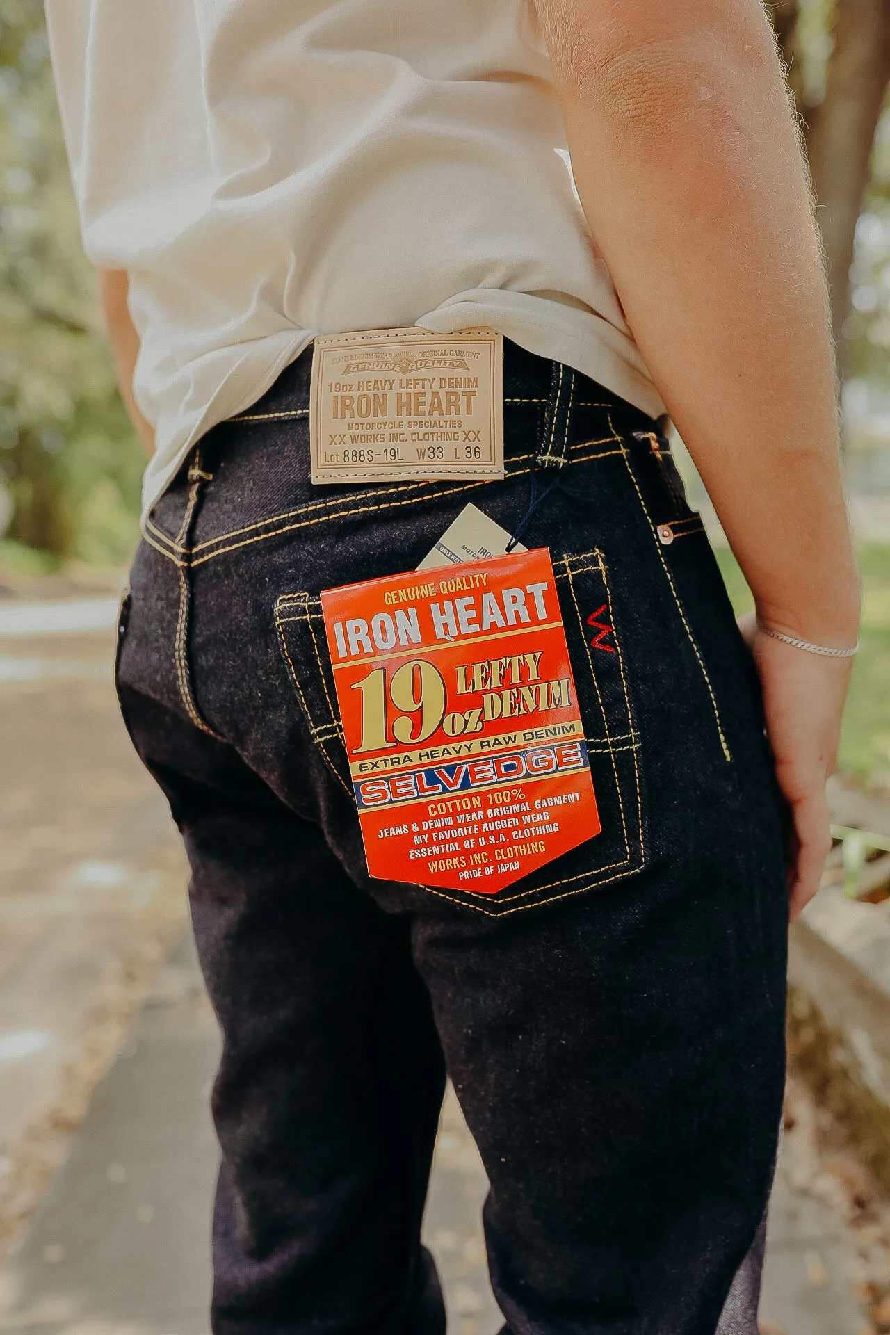 19oz Left Hand Twill Selvedge Denim Medium/High Rise Tapered Cut Jeans - Indigo IH-888S-19L