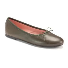 49788 - Green Soft Leather Flats for Teen/Women by Pretty Ballerinas