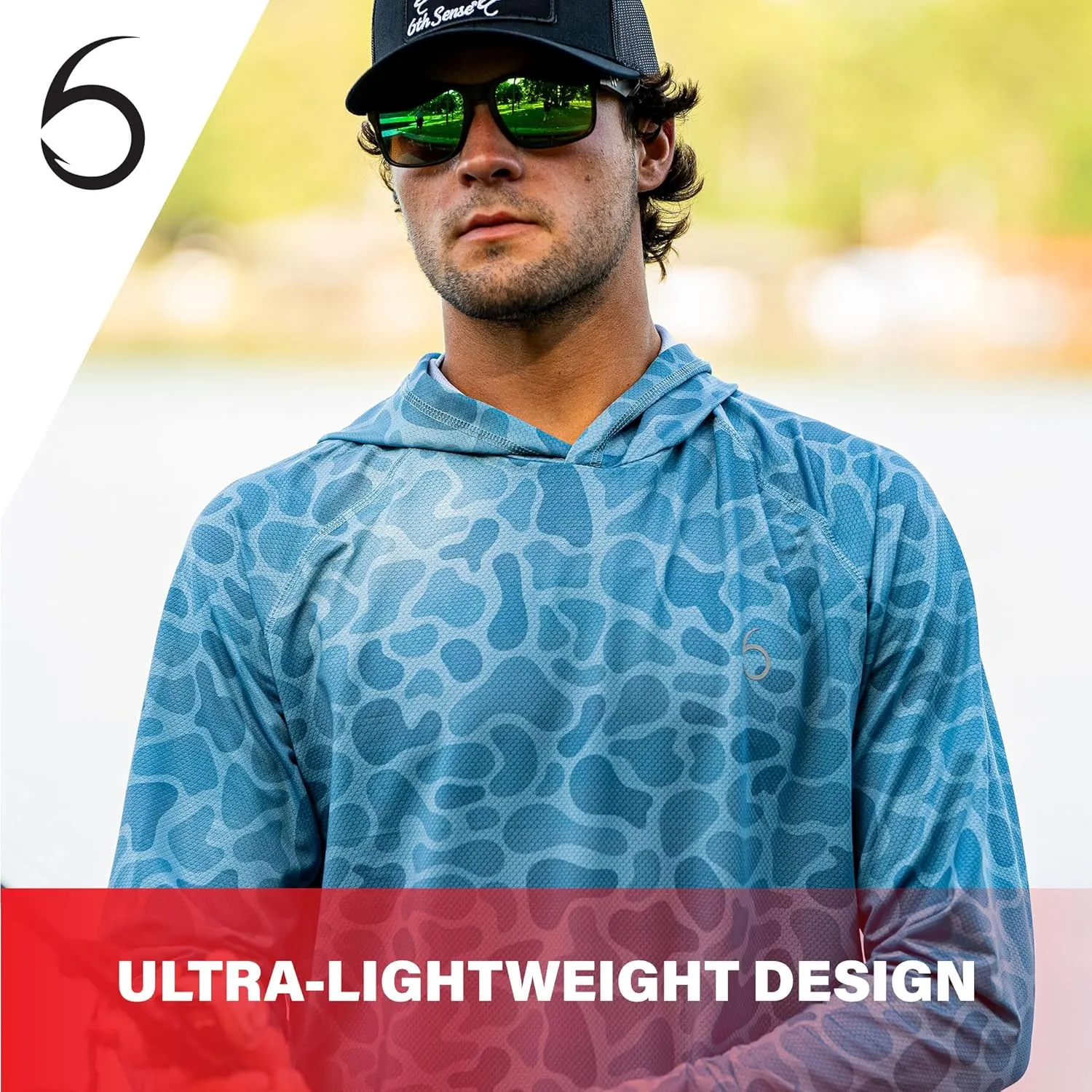 6th Sense FishLite™ Hooded Sun Shirt – Lightweight, Breathable, HexoSense™ Moisture Wicking Technology