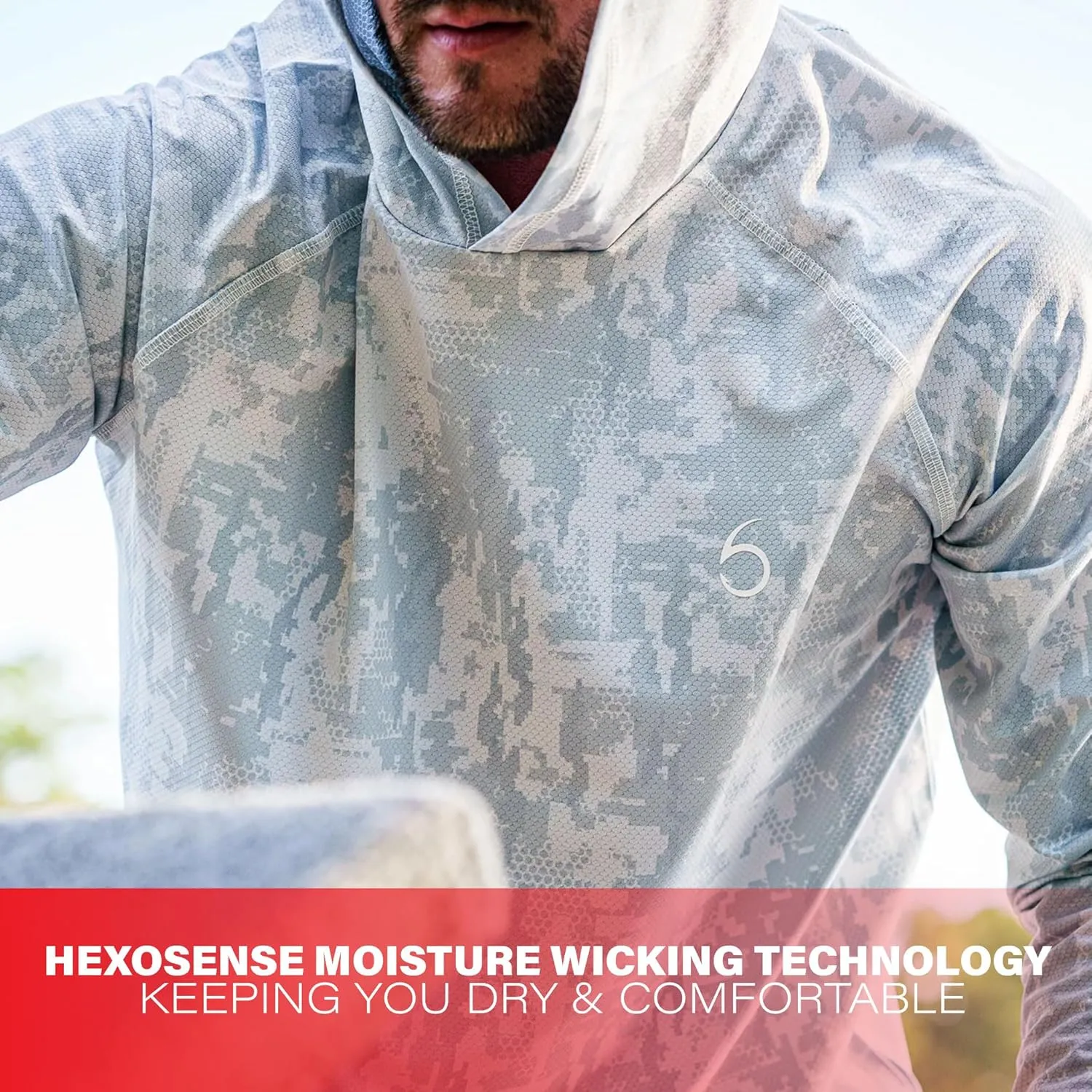 6th Sense FishLite™ Hooded Sun Shirt – Lightweight, Breathable, HexoSense™ Moisture Wicking Technology