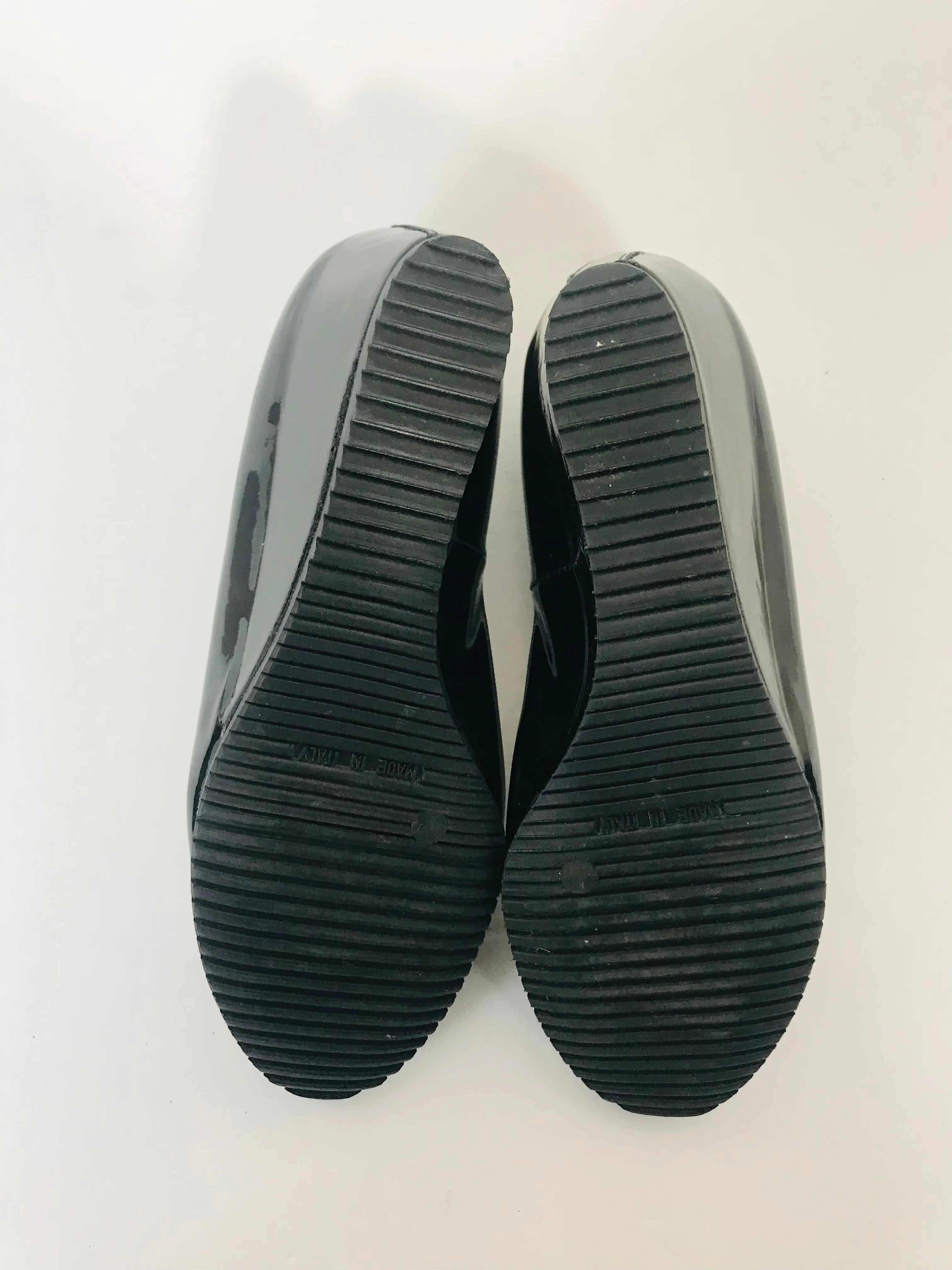 Aquatalia for Russel & Bromley Women's Patent Wedge Court Shoes | EU38.5 | Black
