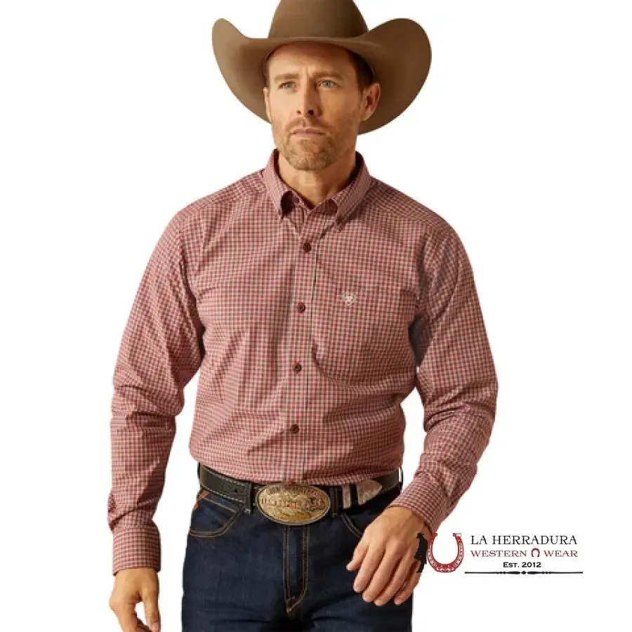Ariat Pro Pedro Fitted Long Sleeve shirt Burgundy- 3920