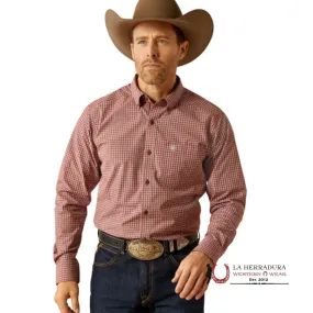 Ariat Pro Pedro Fitted Long Sleeve shirt Burgundy- 3920
