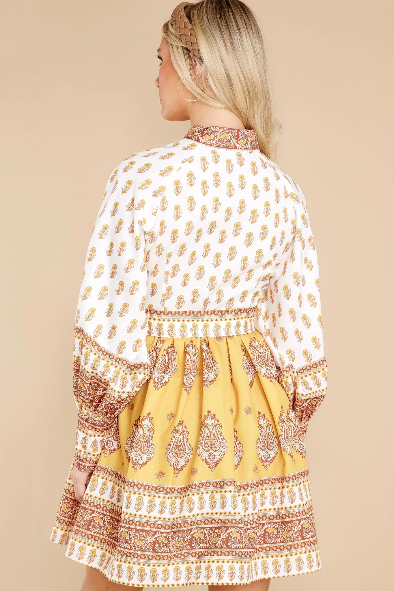 Beginning A Journey Yellow Multi Print Dress