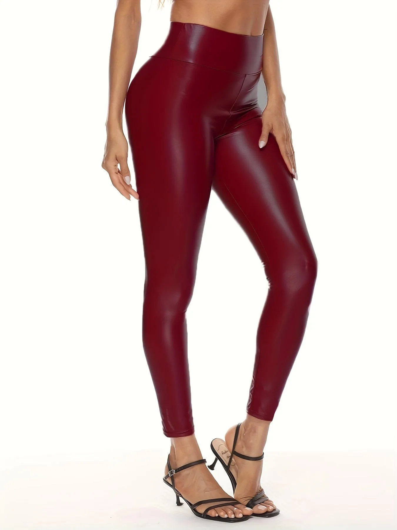 Brown Faux Leather Leggings