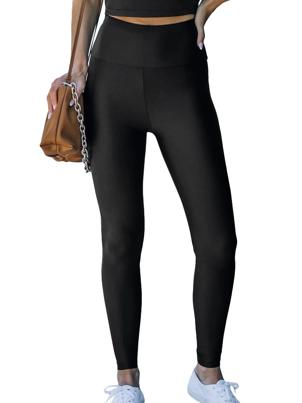 Brown Faux Leather Leggings
