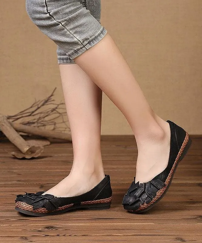 Brown Flat Feet Shoes Splicing Flats