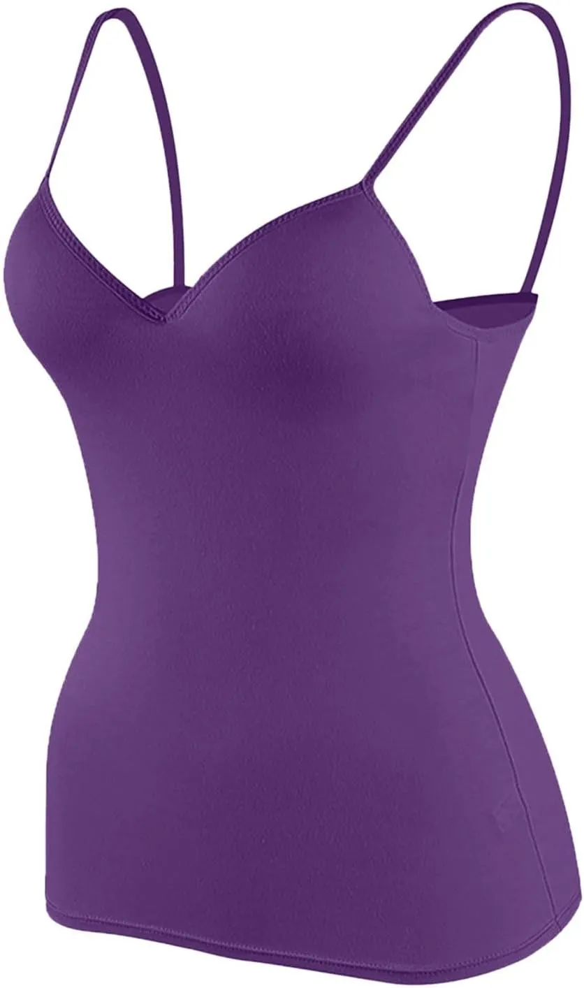 Camisole Tops for Women Wtih Shelf Bra Adjustable Strap Workout Yoga Shirt Summer Tank Top Layer Padded Bra