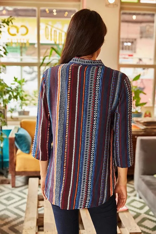 Colorful Shirt, Designer Top with Buttoned Down