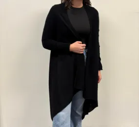 Cortland Park - Cloud Wrap Long Sleeve Silk-Cashmere Wrap in Black