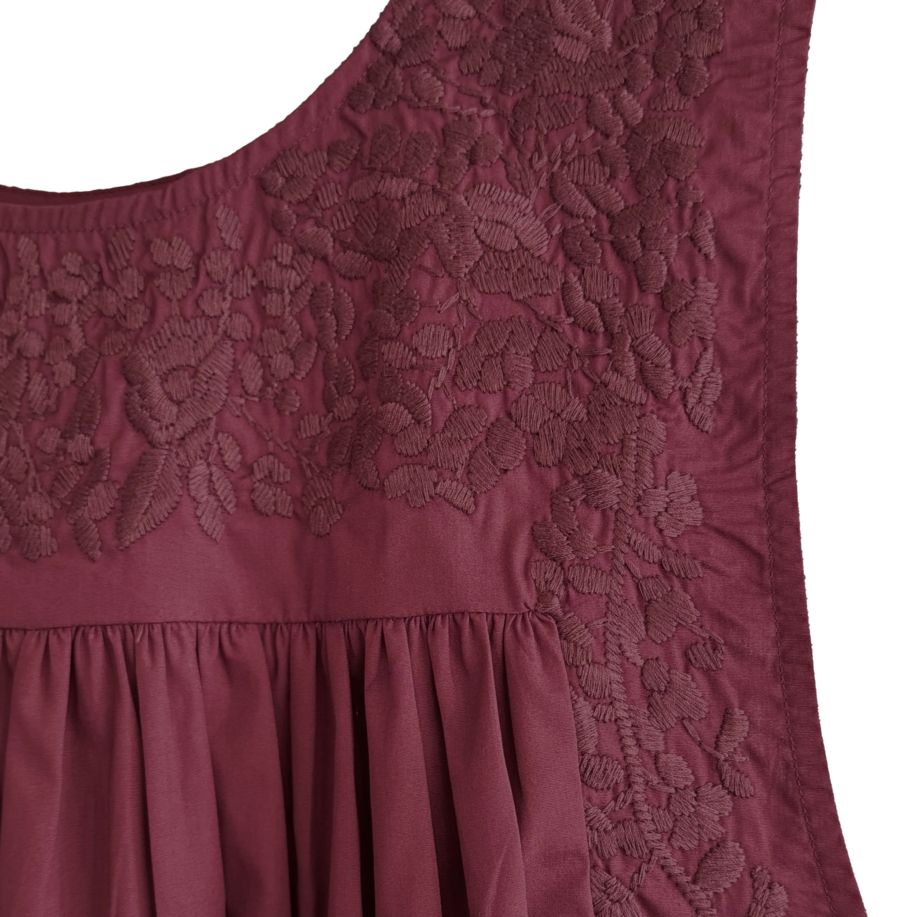 Double Maroon Sleeveless Blouse