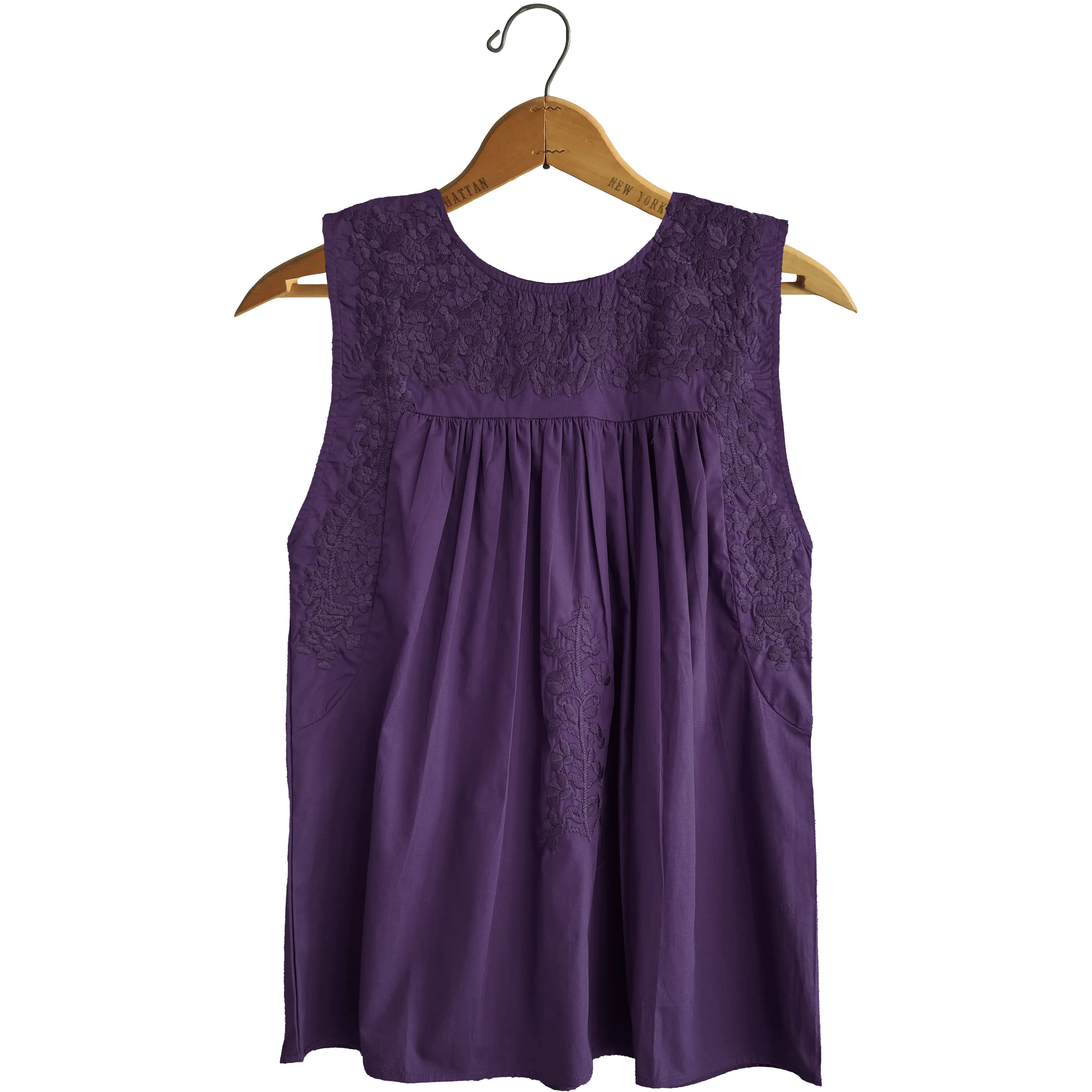 Double Purple Sleeveless Blouse