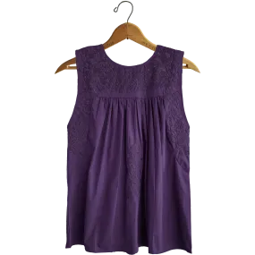 Double Purple Sleeveless Blouse
