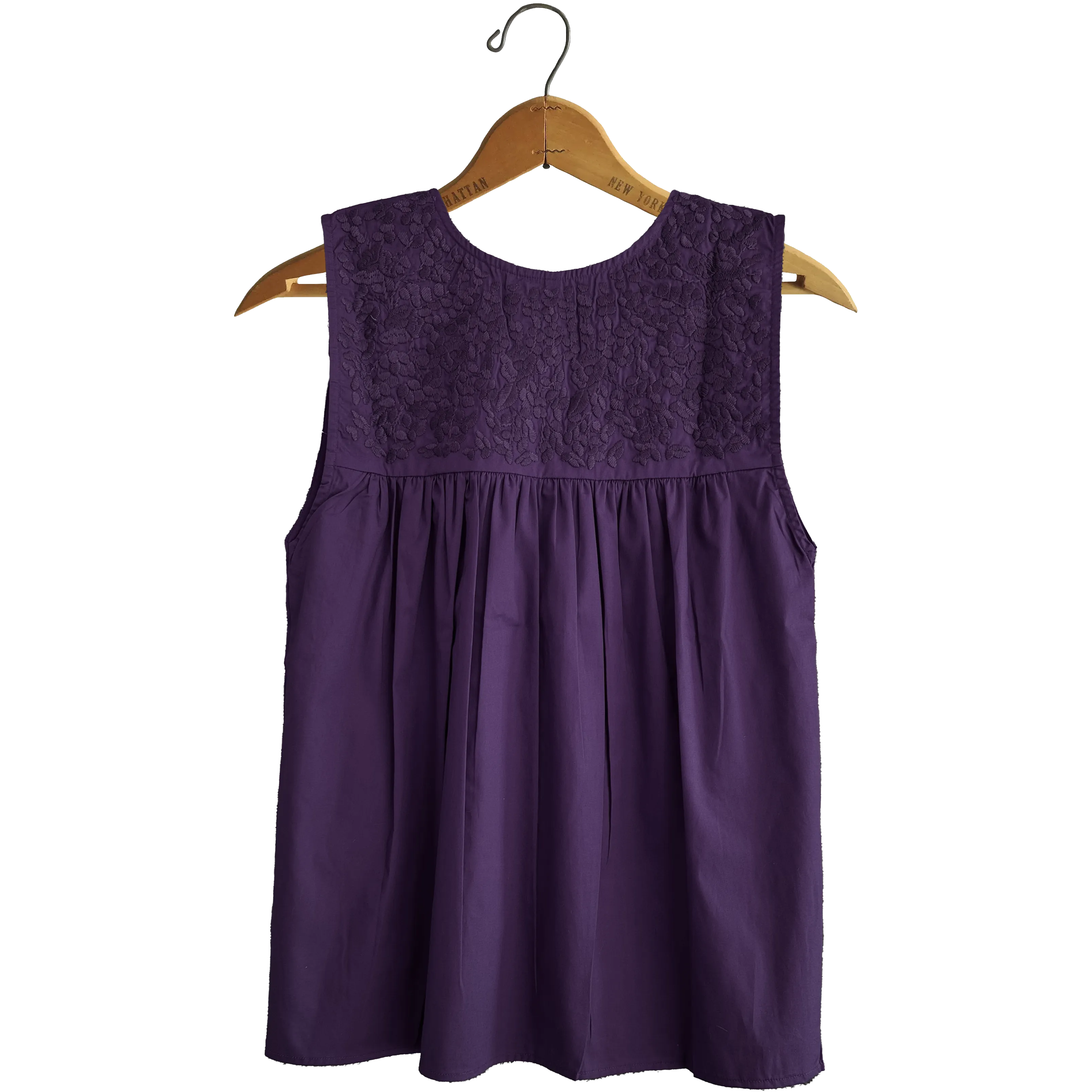 Double Purple Sleeveless Blouse