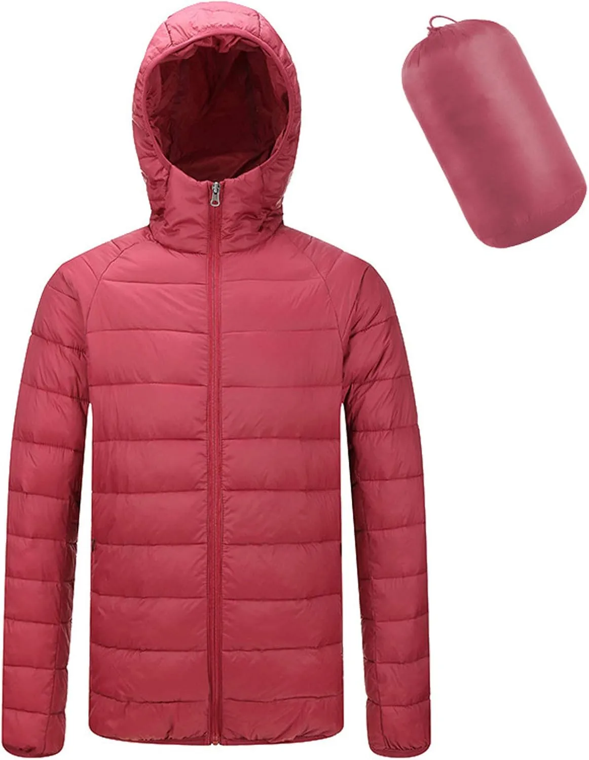 Flygo Men's Ultra Light Water-Resistance Hooded Packable Puffer Down Jacket