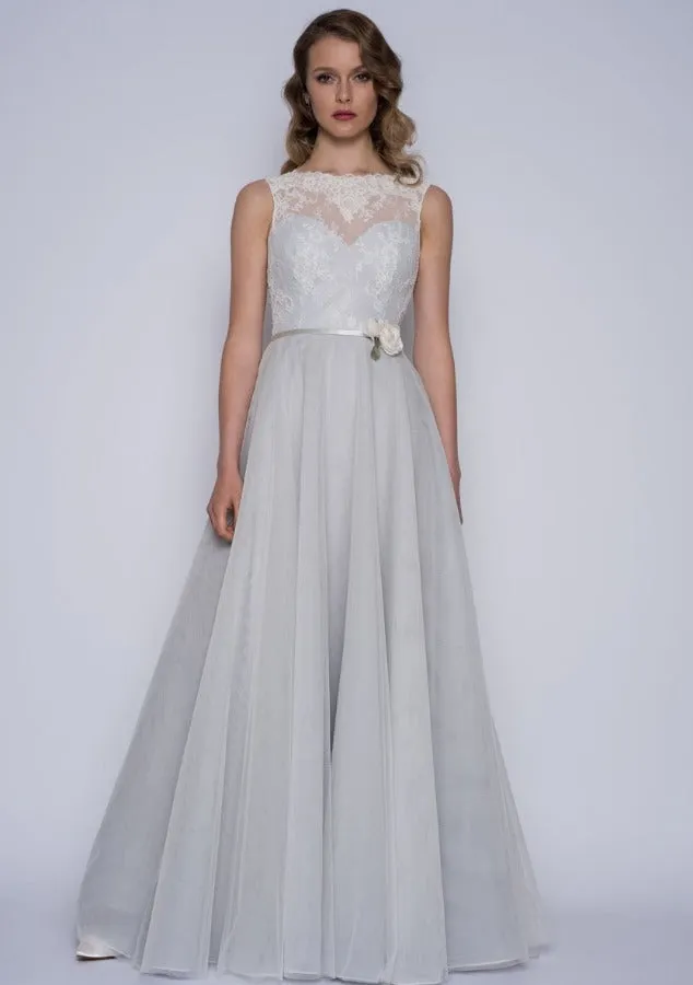 Full length Boho romantic floaty bridal dress by Lou Lou 86-Esme