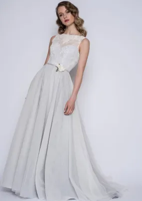 Full length Boho romantic floaty bridal dress by Lou Lou 86-Esme