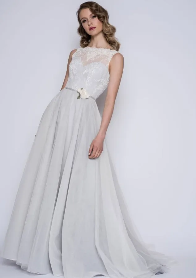 Full length Boho romantic floaty bridal dress by Lou Lou 86-Esme