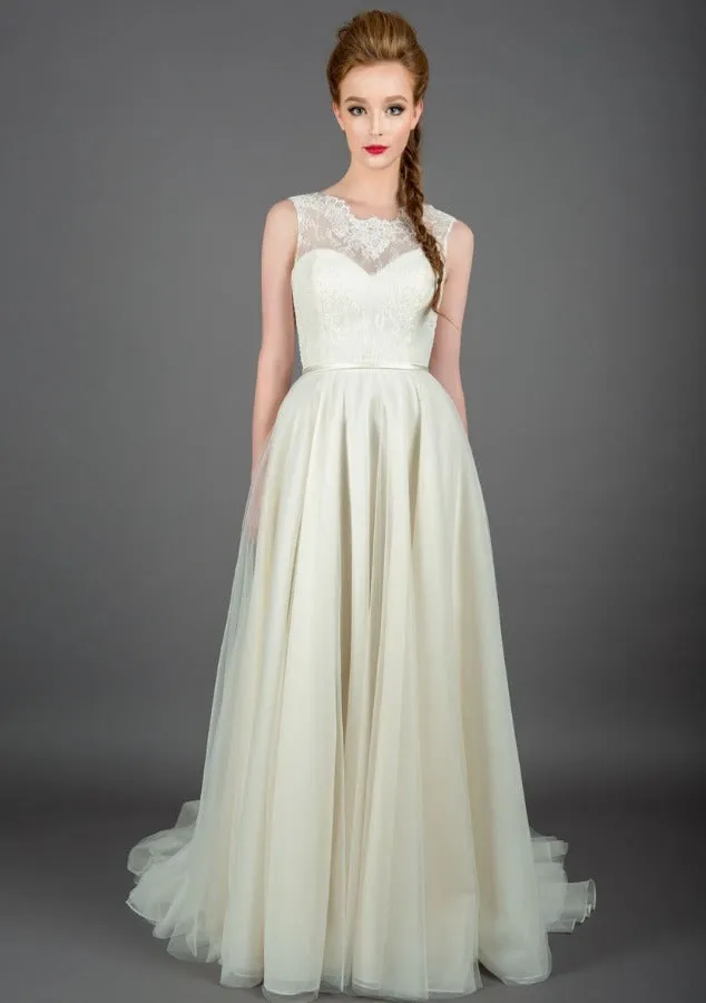 Full length Boho romantic floaty bridal dress by Lou Lou 86-Esme