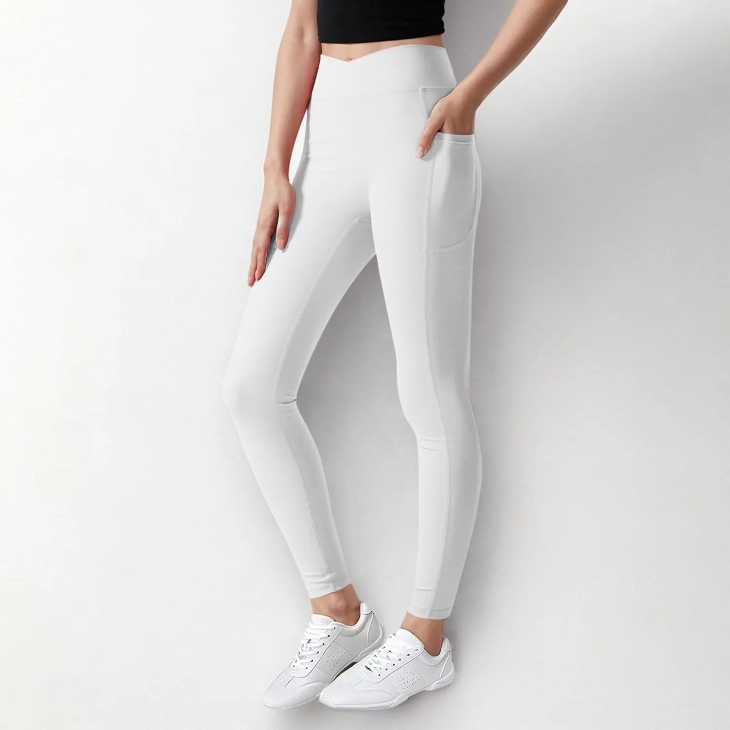 Girls Leggings Casual Seamless High Waisted Stretch Tights Dance Yoga Pants Kids Leggings with Pockets 5-12 Years