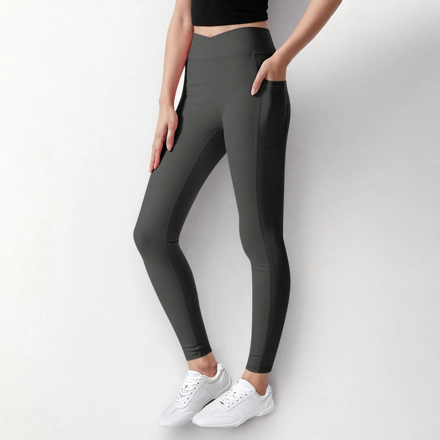 Girls Leggings Casual Seamless High Waisted Stretch Tights Dance Yoga Pants Kids Leggings with Pockets 5-12 Years