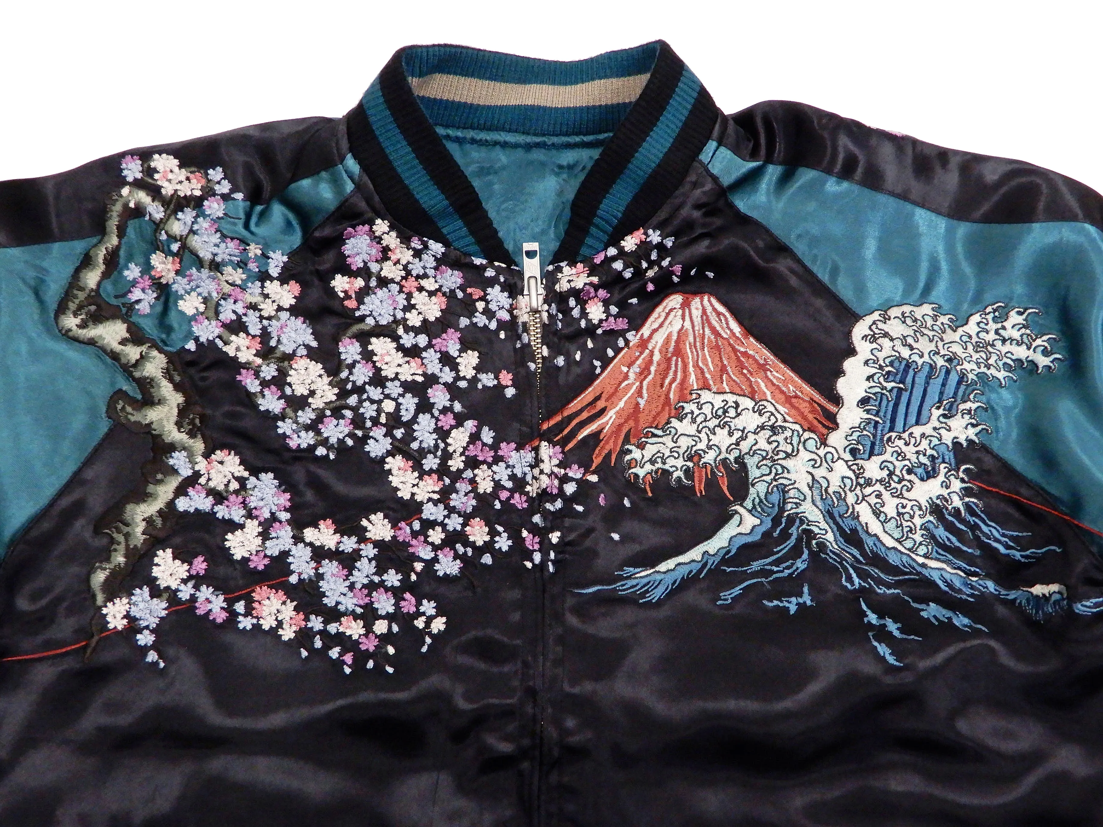 Hanatabi Gakudan Men's Japanese Souvenir Jacket Japanese Skeleton Art Sukajan Script SSJ-037