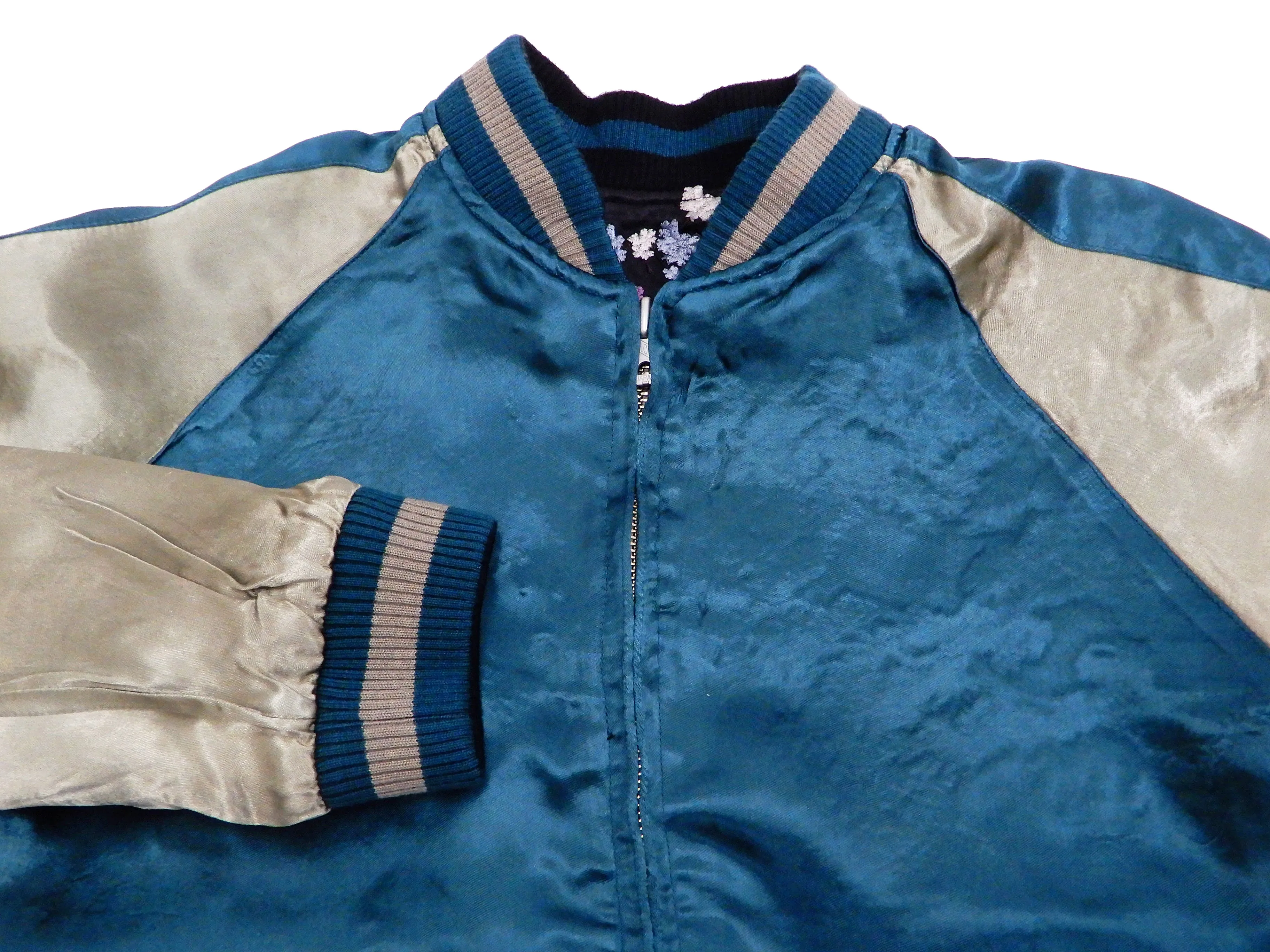 Hanatabi Gakudan Men's Japanese Souvenir Jacket Japanese Skeleton Art Sukajan Script SSJ-037