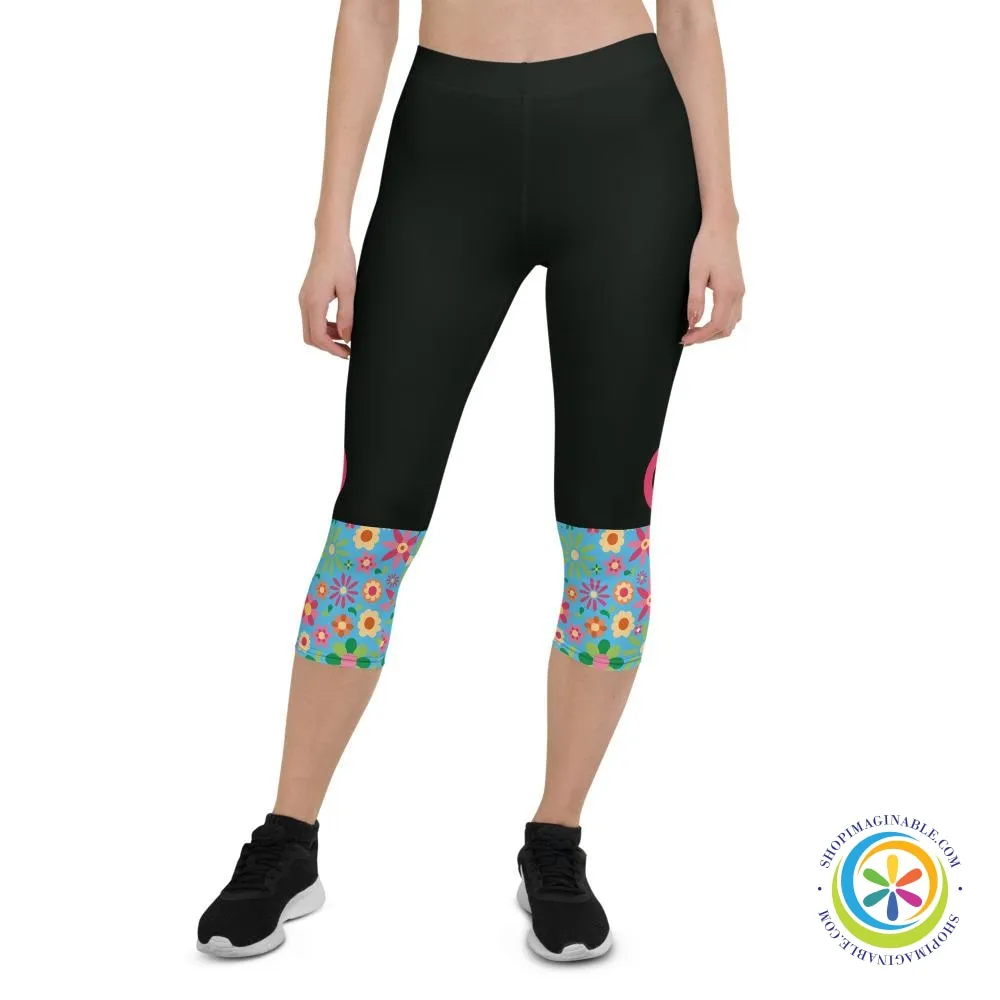 Hippie Chic PEACE Sign Capri Leggings