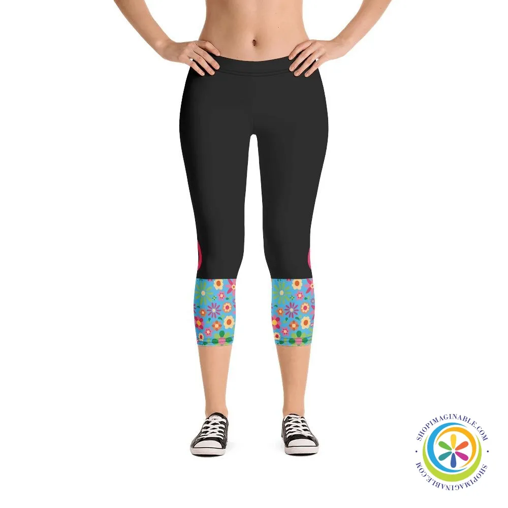 Hippie Chic PEACE Sign Capri Leggings