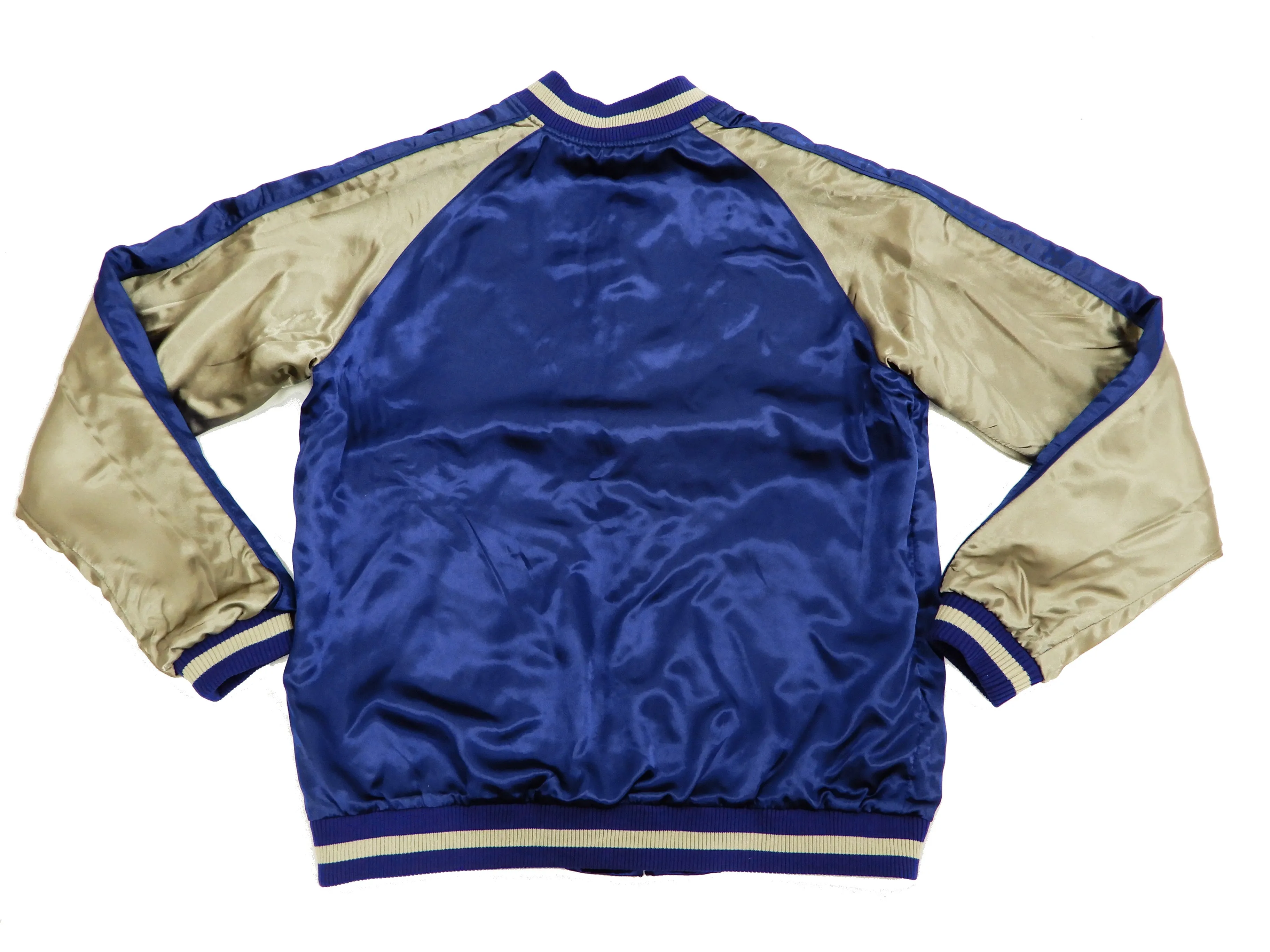 Japanesque Men's Japanese Souvenir Jacket Dragon Sukajan 3RSJ-024 Navy-Blue/Beige