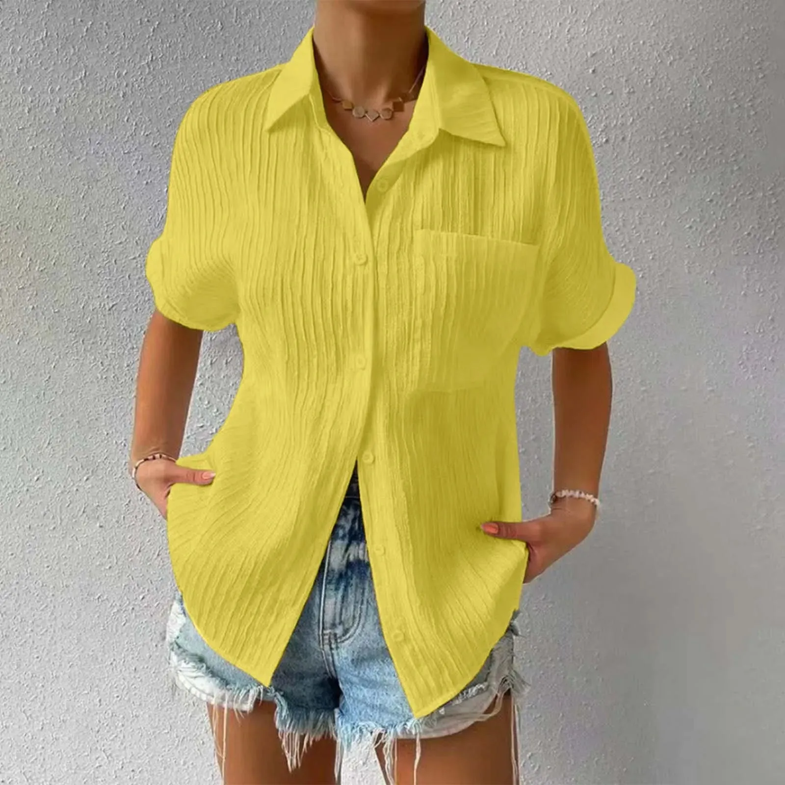 Lenora - Minimalist Buttoned Blouse for Women