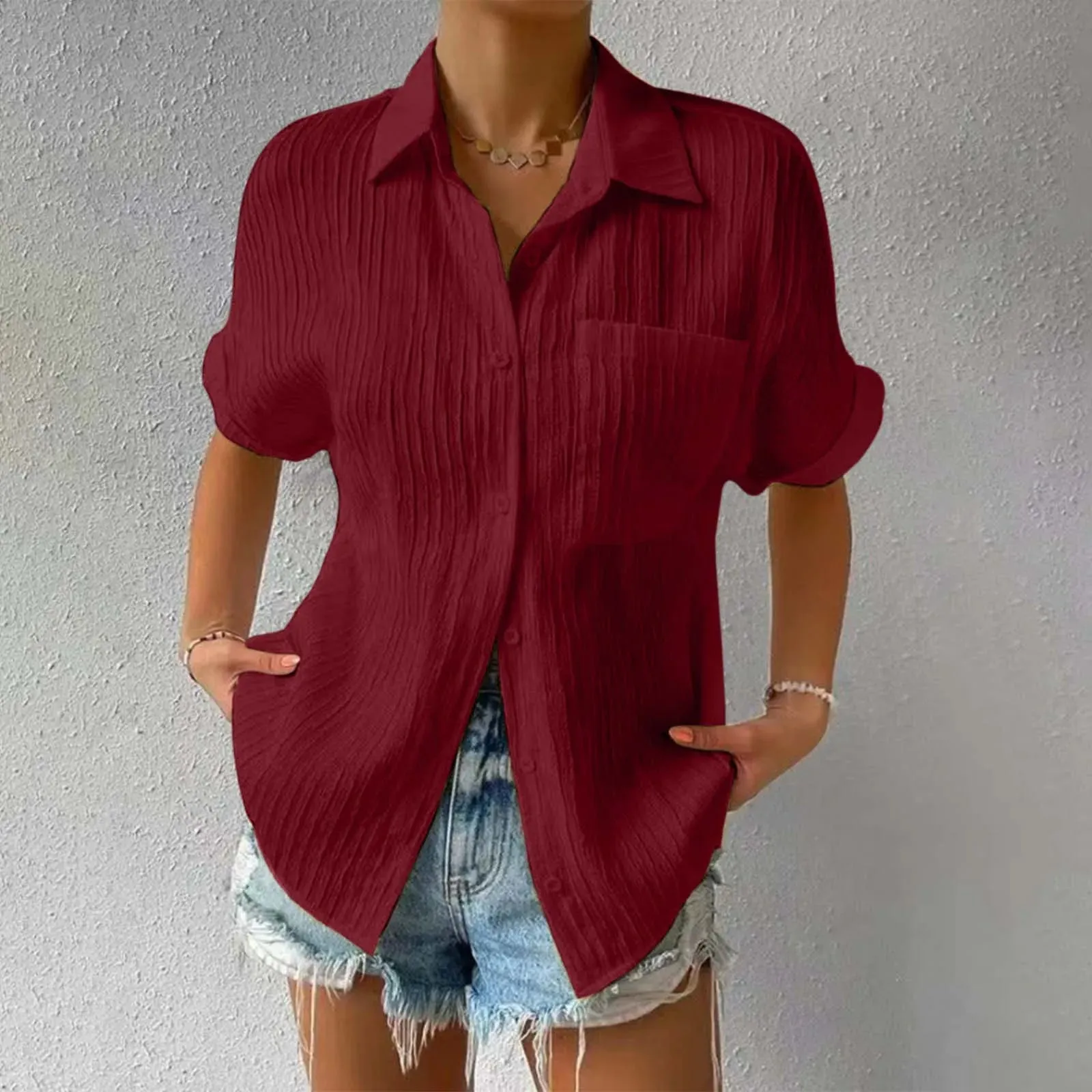 Lenora - Minimalist Buttoned Blouse for Women