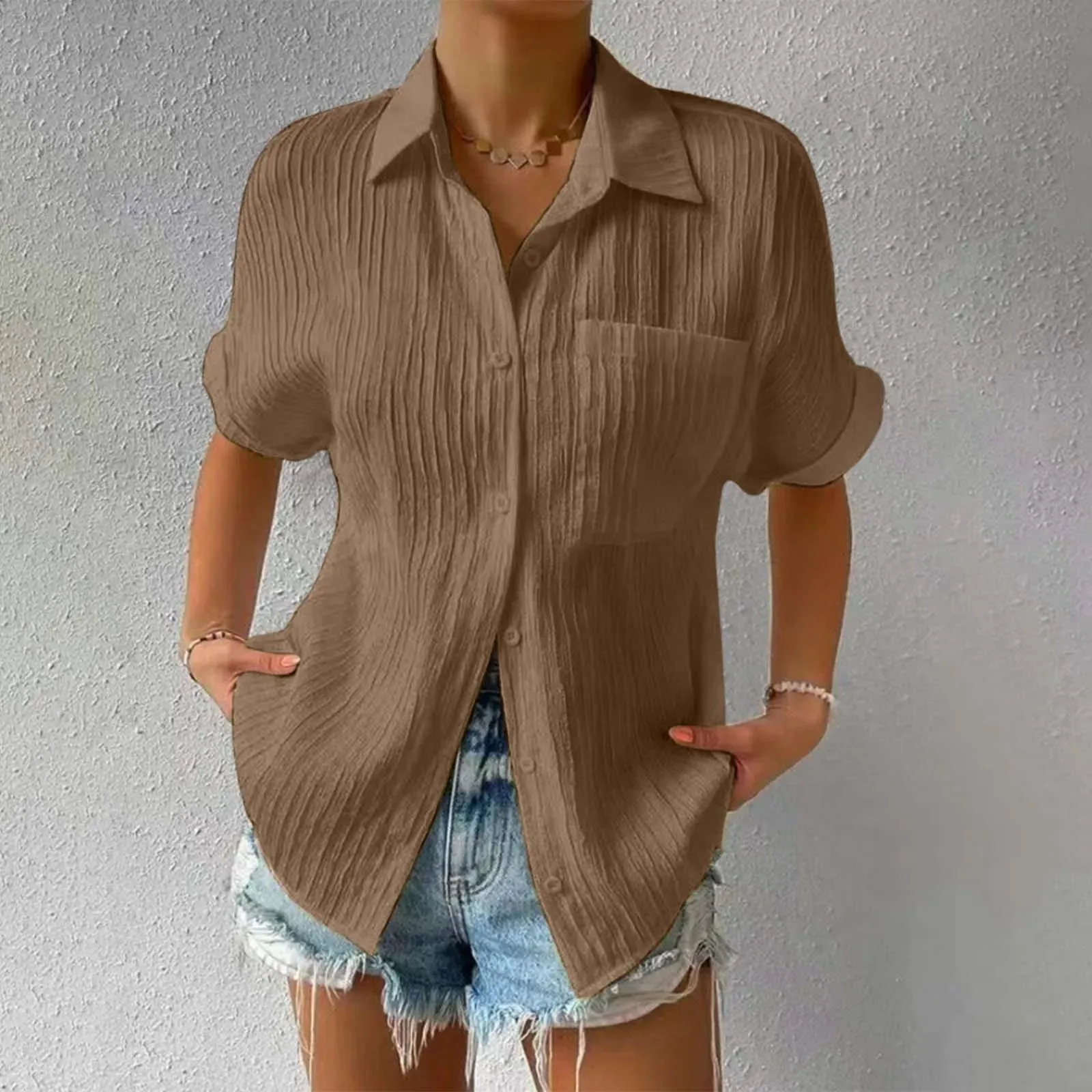 Lenora - Minimalist Buttoned Blouse for Women
