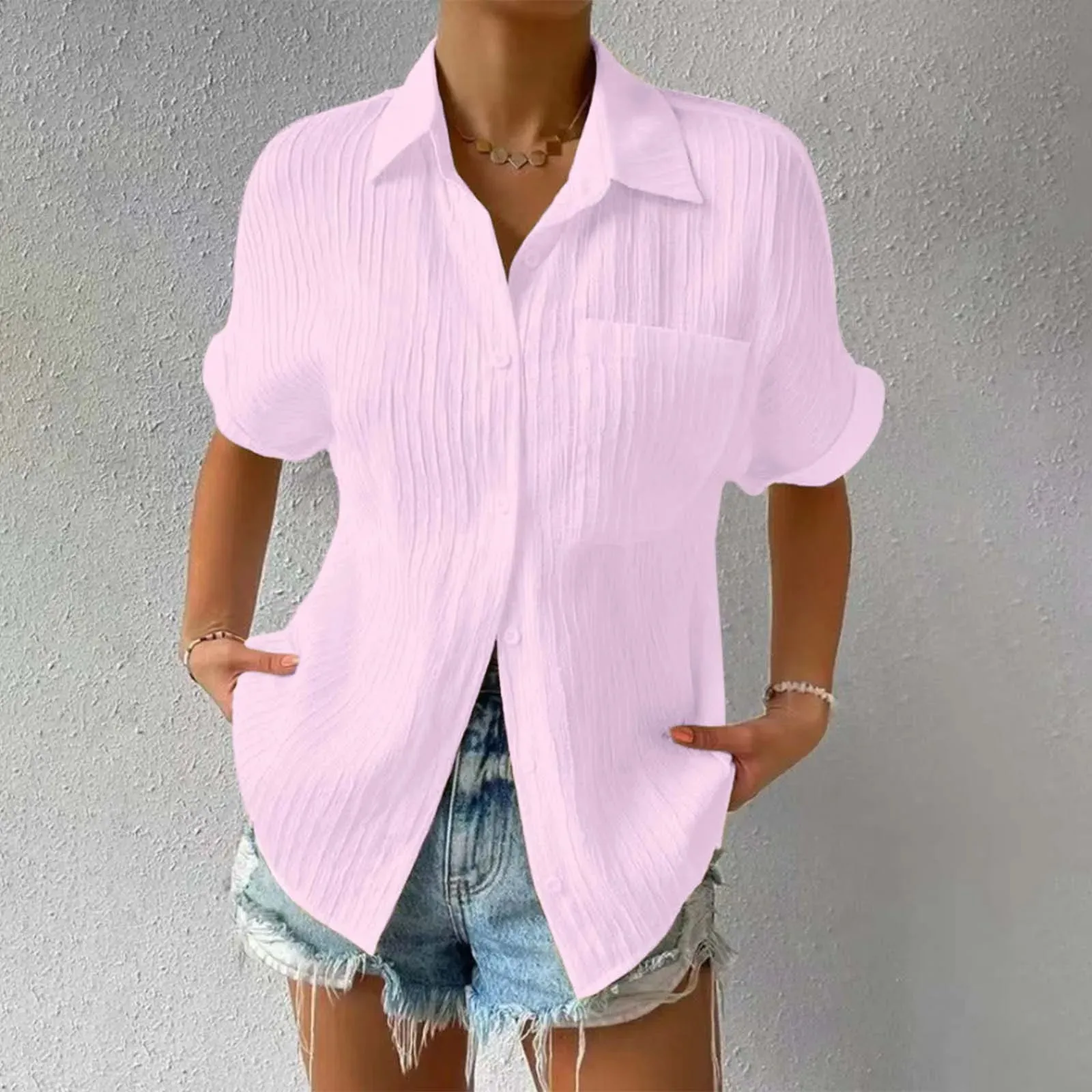 Lenora - Minimalist Buttoned Blouse for Women