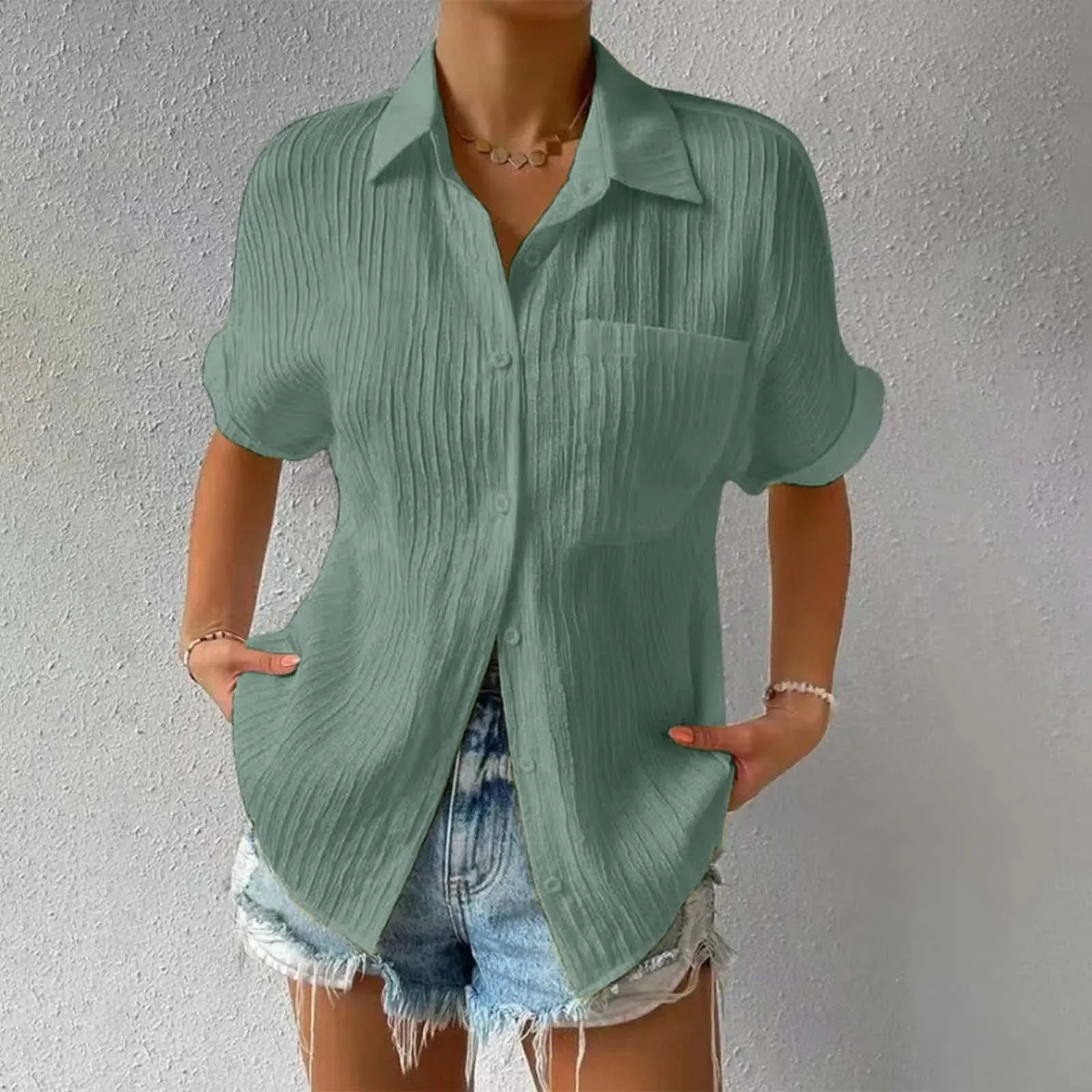 Lenora - Minimalist Buttoned Blouse for Women