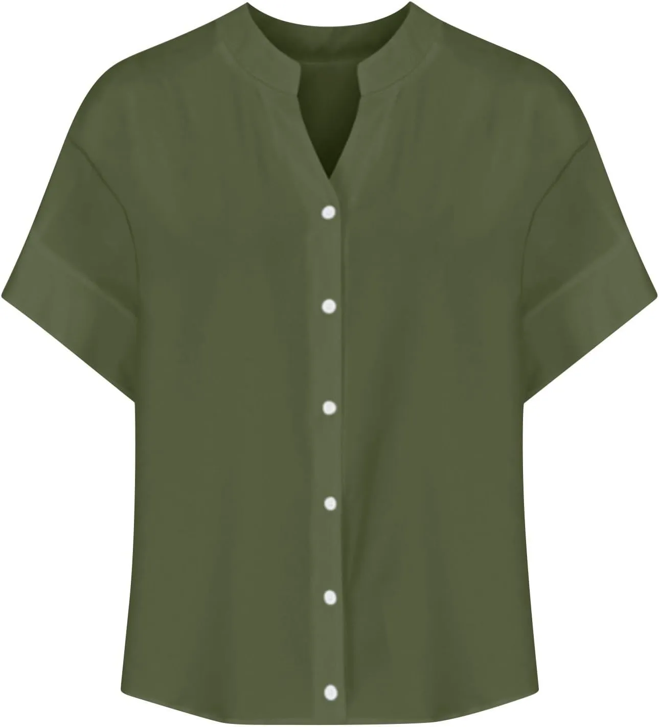 Linen Shirts for Women Short Sleeve Button Down Tops Loose Fit Dressy Trendy Tunic Tops Cute Casual Summer Outfits 2025
