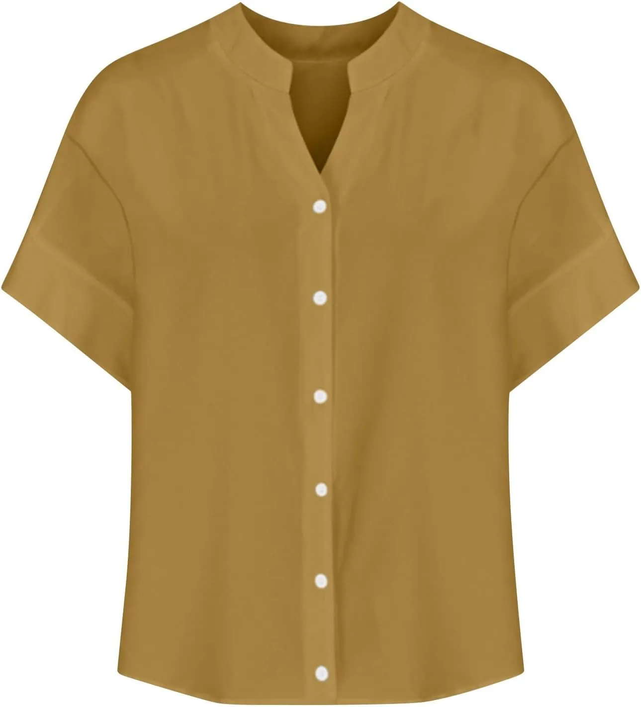Linen Shirts for Women Short Sleeve Button Down Tops Loose Fit Dressy Trendy Tunic Tops Cute Casual Summer Outfits 2025