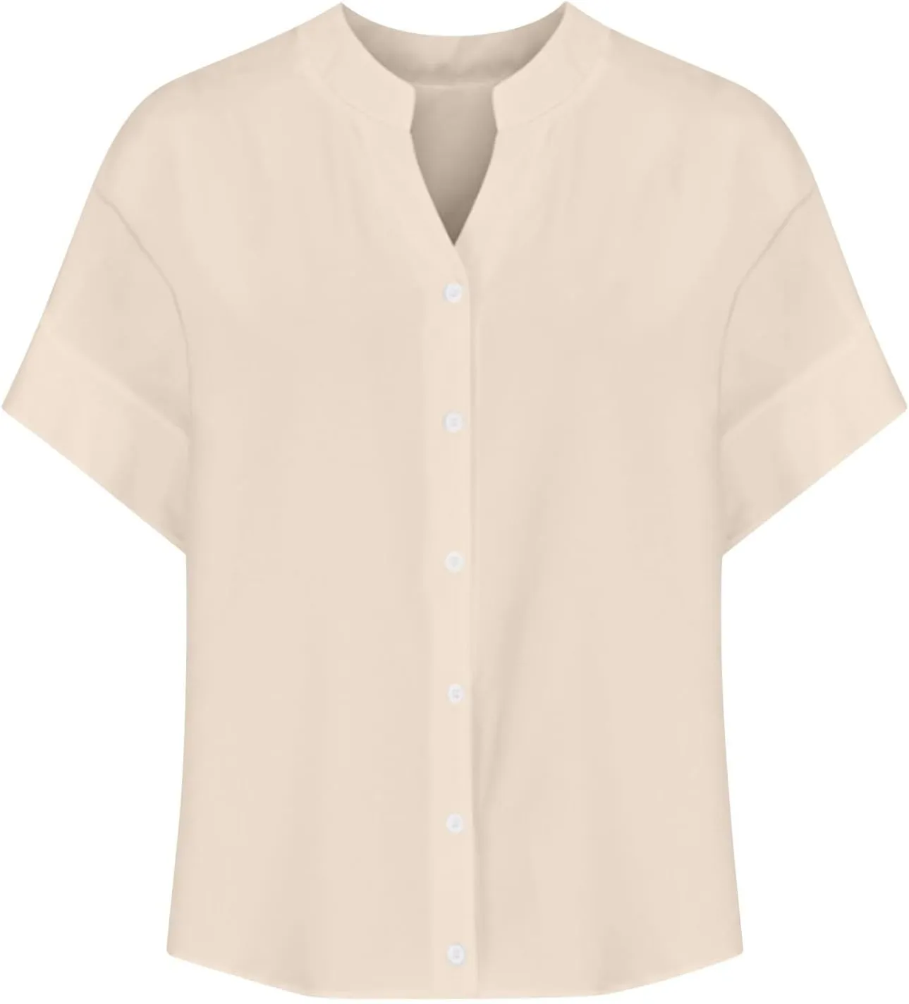 Linen Shirts for Women Short Sleeve Button Down Tops Loose Fit Dressy Trendy Tunic Tops Cute Casual Summer Outfits 2025