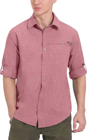 Little Donkey Andy Men's UPF 50  UV Protection Shirt, Breathable Long Sleeve Fishing Hiking Shirt, Air-Holes Tech