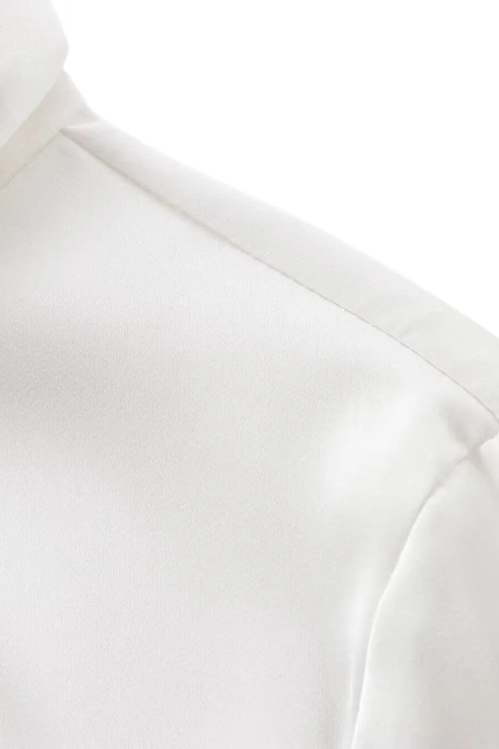 ‘Maya’ Minimalist Knot-Detail Satin-Feel Shirt