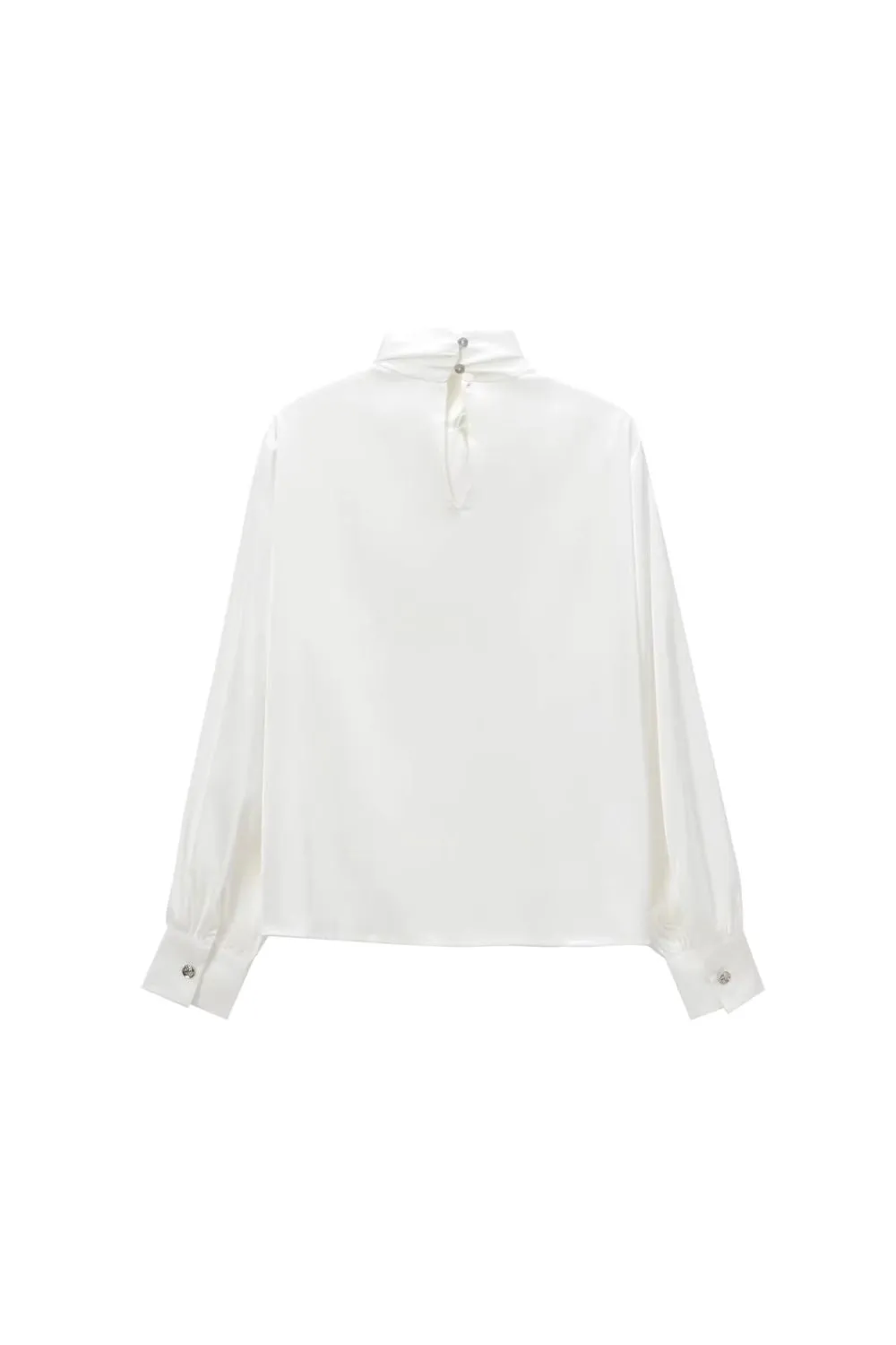 ‘Maya’ Minimalist Knot-Detail Satin-Feel Shirt