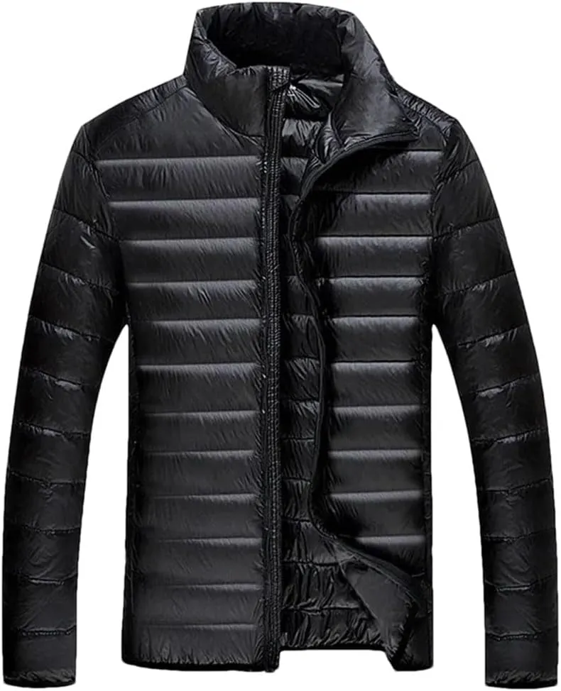 Men's Lightweight Puffer Jacket Hooded Down Jacket Men's Feather Light Down Jacket For Men Outwear Overcoat