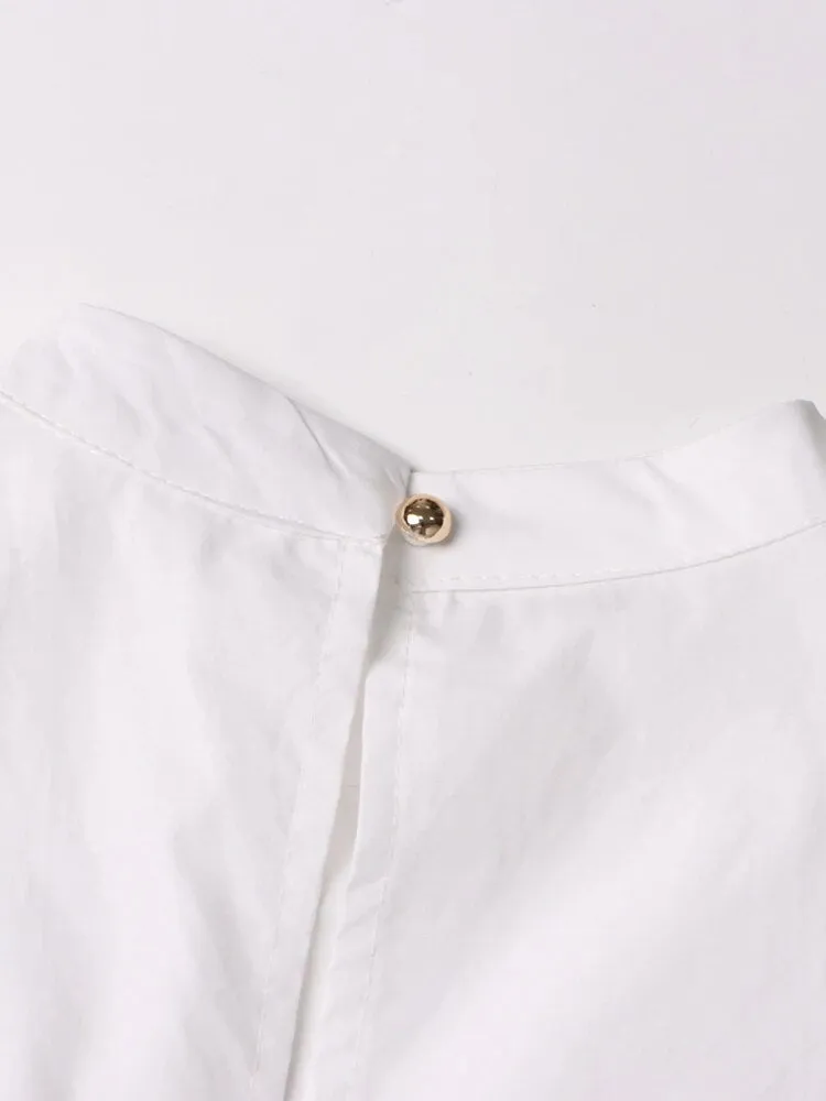 Minimalist Shirts For Women Round Neck Flare Sleeve Casual Loose Summer Loose Blouse Female Fashion Clothing