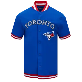 MLB TORONTO BLUE JAYS CLASSIC MEN'S WARM UP JACKET (ROYAL BLUE/RED)
